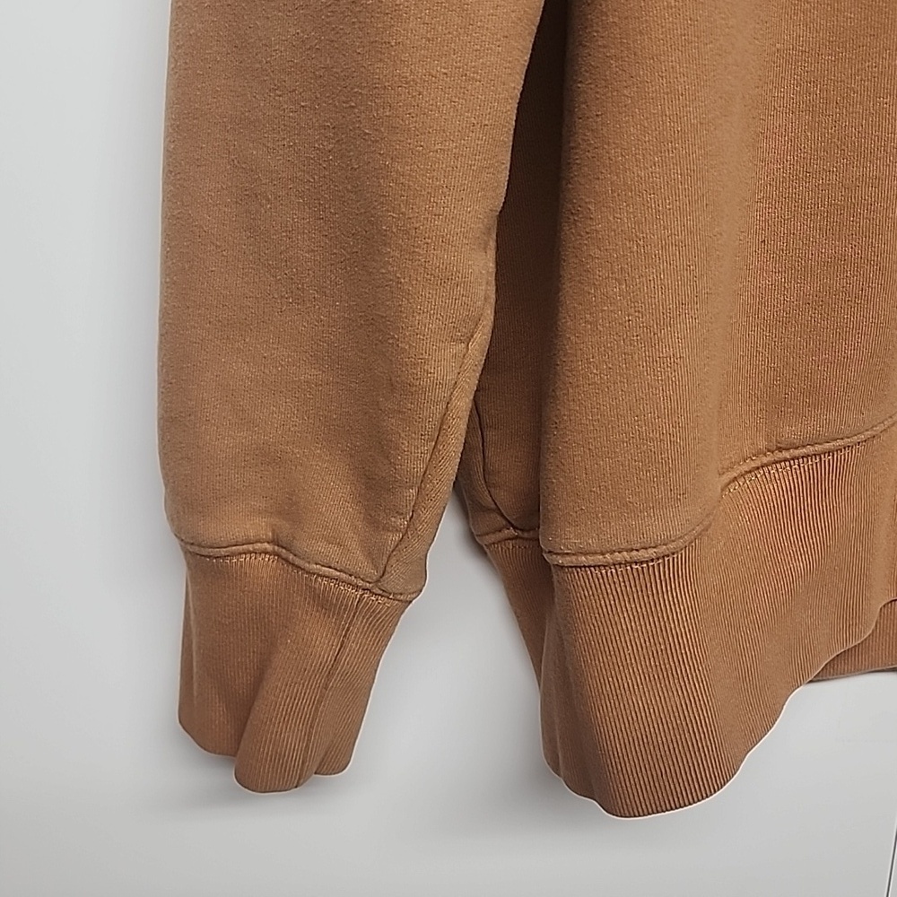 THAKOON 100%cotton quality quarter zip pullover sweatshirt brown sz L - Picture 2 of 9